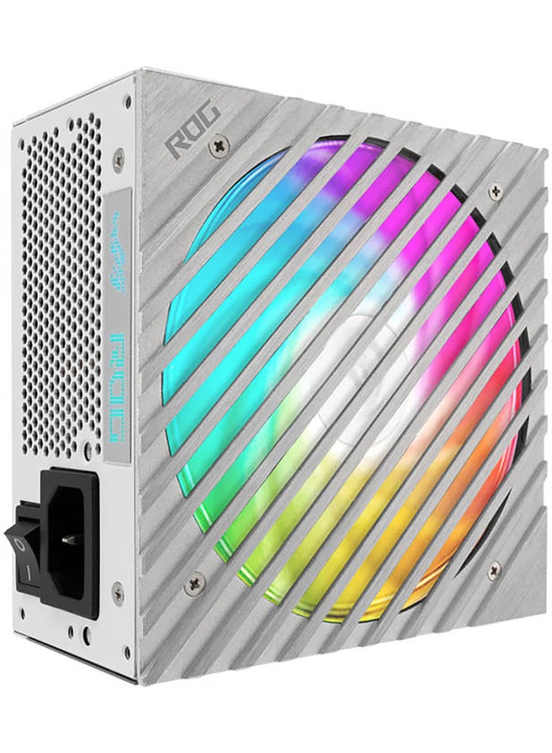 Rog Loki SFX-L 850W Power Supply Unit, 80 Plus Platinum, Fully Modular, PCIe Gen 5.0, 120mm ARGB-Illuminated Fan & Aura Sync, ROG Heatsinks, 0dB Fan Button, White Edition | 90YE00N2-B0NA00 White