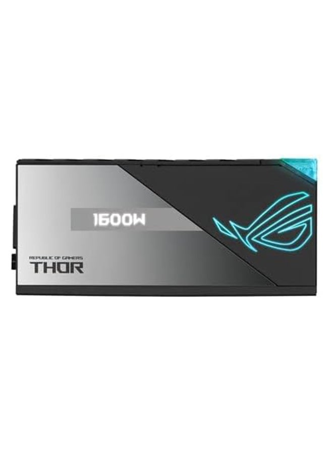 Rog Thor 1600W ATX Power Supply Unit, With Aura Sync & OLED Display, 1600W Power, 80 Plus Titanium Certification, 135mm PWM Fan, 0dB Cooling, Modular | 90YE00K0-B0NA00 Black