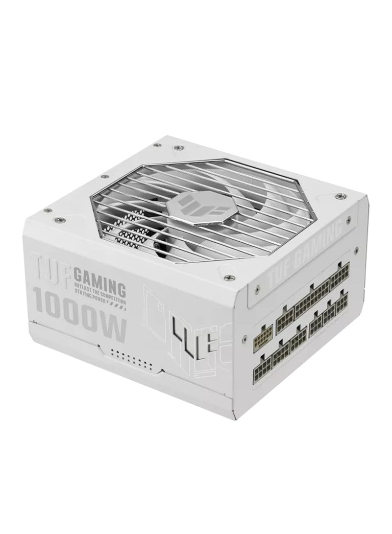 TUF Gaming 1000W Gold White Edition ATX Power Supply, Active PFC, Military-Grade Certification, Fully Modular Etched Cables, Axial-Tech Fan Design, 80 Plus Gold Certification, Dual Ball Fan Bearings, Protective PCB Coating | 90YE00S5-B0NA00 White