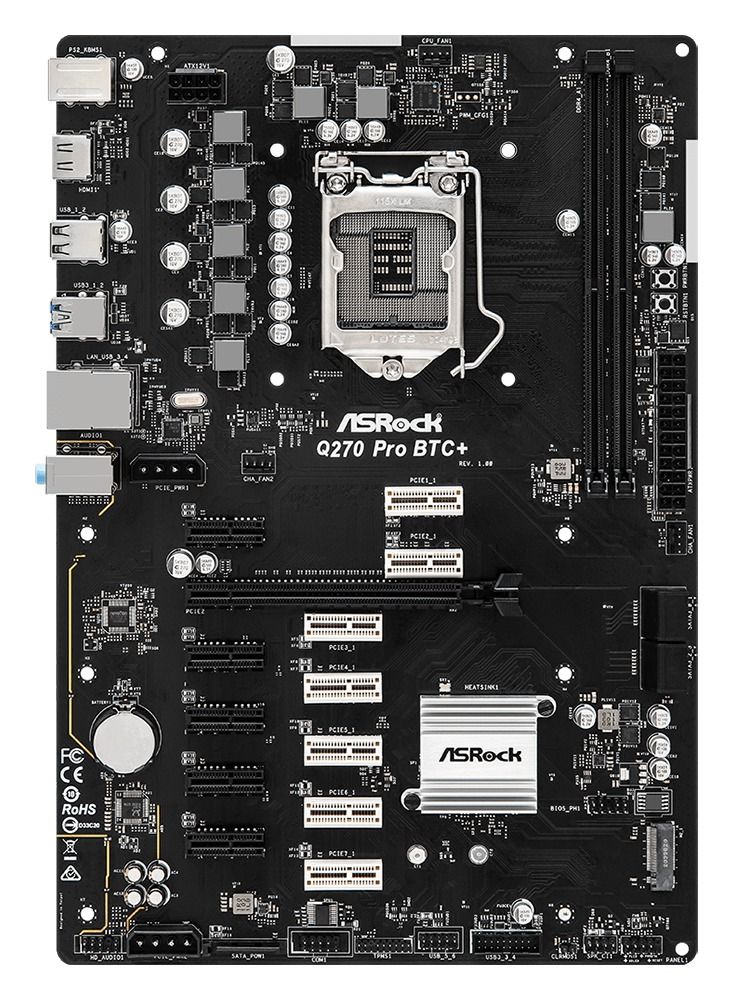 ASRock Q270 Pro BTC+ Intel Mining Motherboard