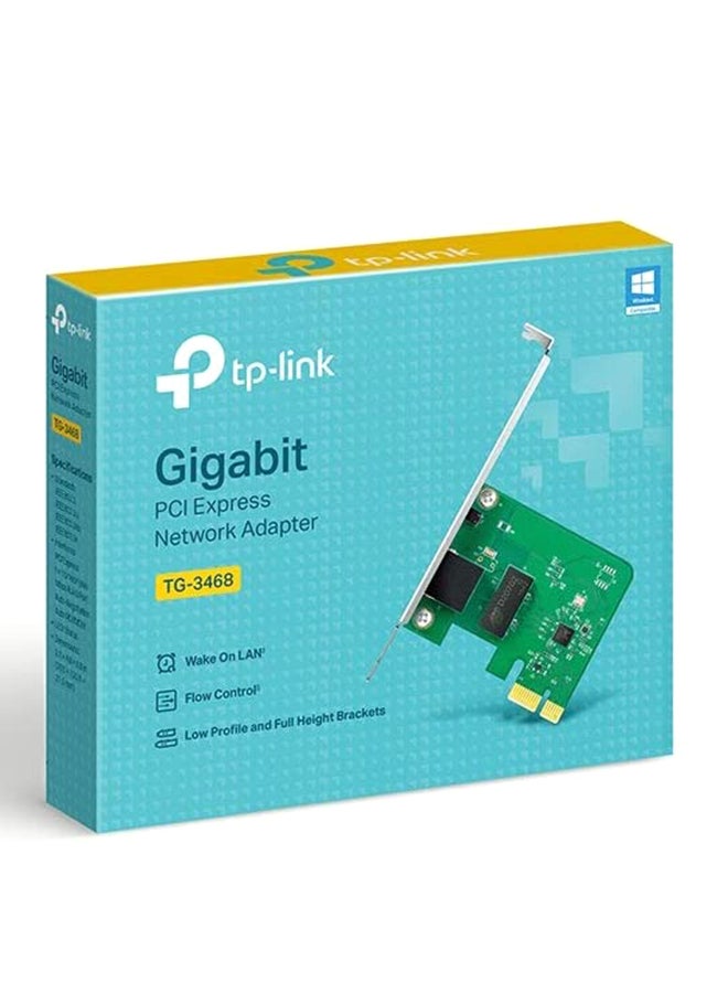 Gigabit PCI Express Network Adapter 16x2.79x13.49cm Green/Black/Silver