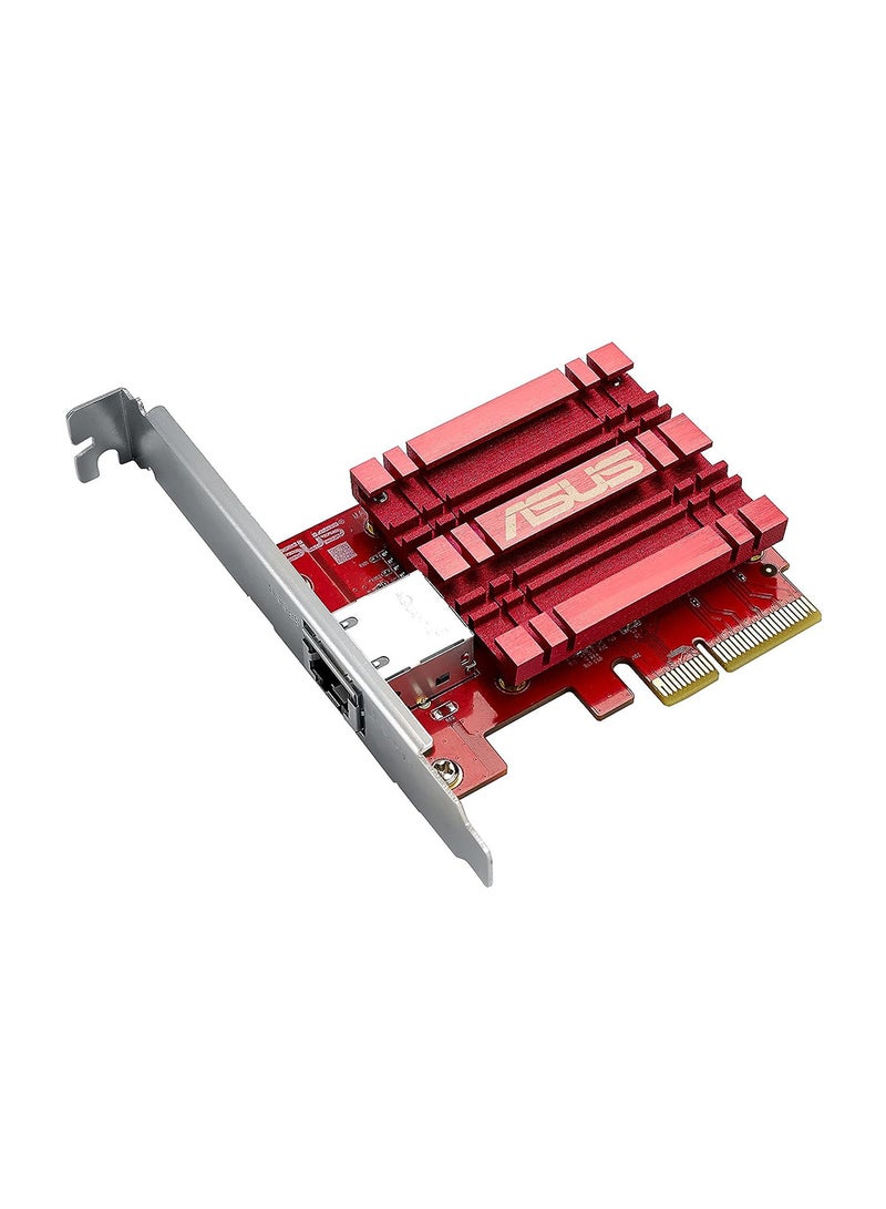 XG-C100C 10GBase-T PCIe Network Adapter with Backward Compatibility of 5/2.5/1G and 100Mbps ; RJ45 Port and Built-in QoS Red