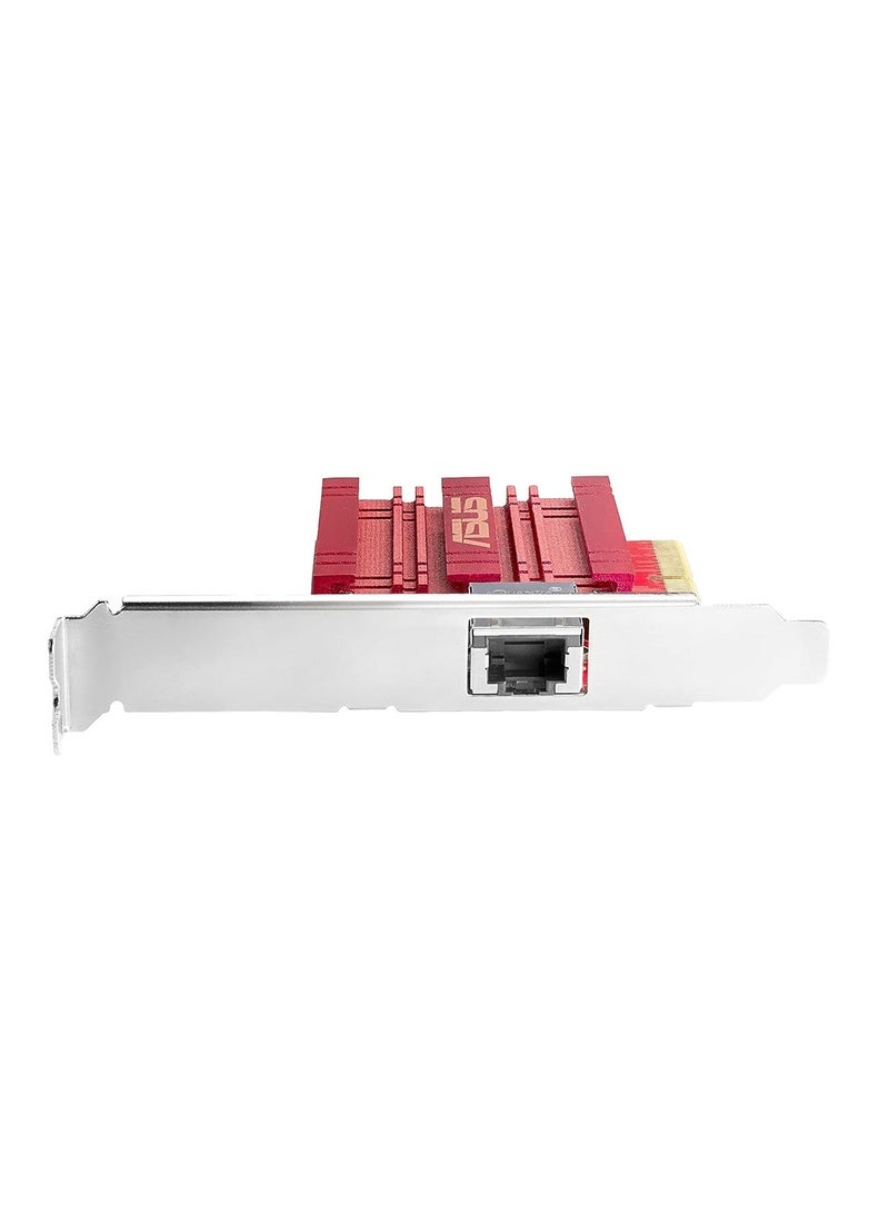 XG-C100C 10GBase-T PCIe Network Adapter with Backward Compatibility of 5/2.5/1G and 100Mbps ; RJ45 Port and Built-in QoS Red