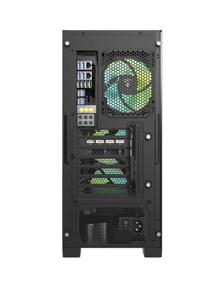 Darkflash DK361 ATX/M-ATX/Mini ITX Mesh Type Computer Case With Pre-Installed 4 ARGB Fans, USB 3.0, Tempered Glass Side Panel, Supports Up to 360mm Radiators - Gaming PC Case
