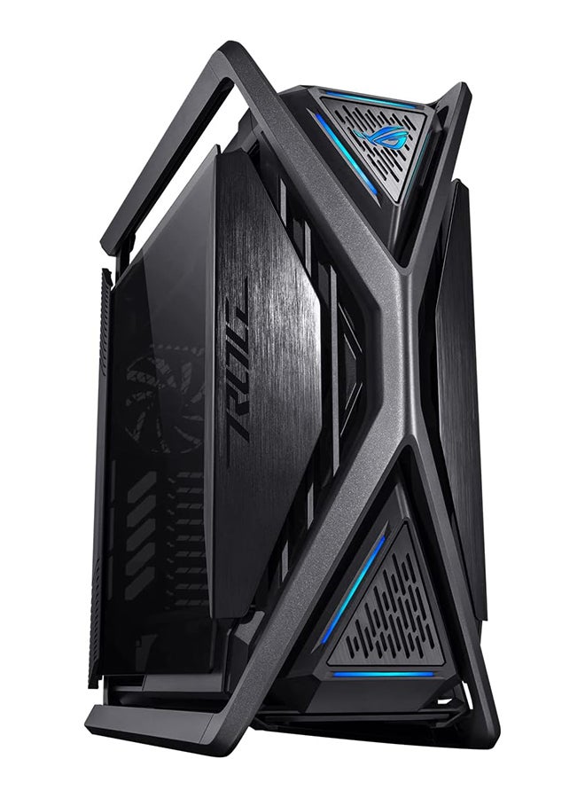 ROG Hyperion GR701 E-ATX PC Case, Tempered Glass Side Panels, Up to 420mm Dual Radiator, 4*140mm Fans, Metal GPU Holder, Compnent Storage, ARGB Fan Hub, 60W Fast Charging, 90DC00F0-B39000 Black