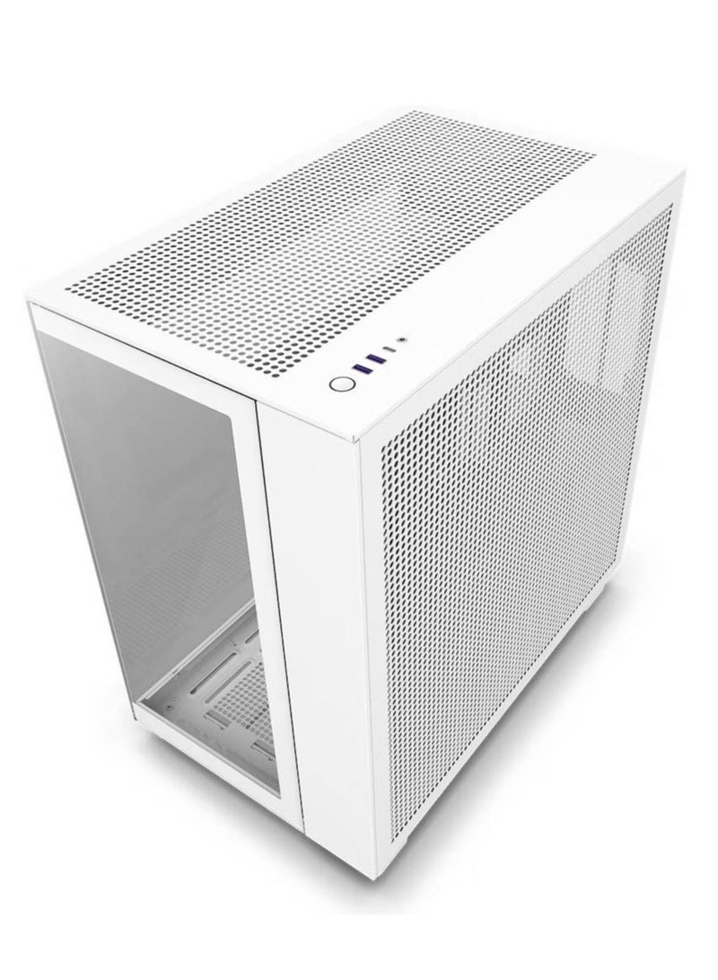 NZXT H9 Flow Dual-Chamber Mid-Tower ATX Gaming PC Case, High-Airflow Top Panel, Temp Glass Front & Side, Up to 360mm Radiator & 10x 120mm Fans Support, USB 3.2 Type-C & A Ports, White | CM-H91FW-01
