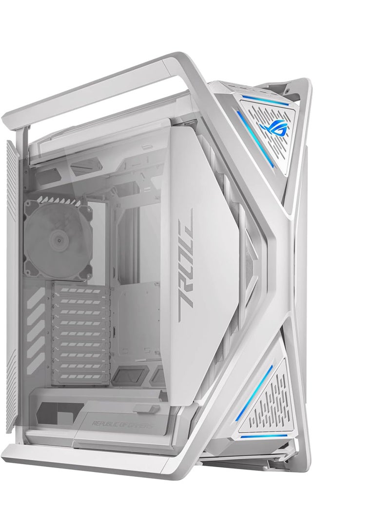 ROG Hyperion GR701 E-ATX PC Case, Tempered Glass Side Panels, Up to 420mm Dual Radiator, 4*140mm Fans, Metal GPU Holder, Compnent Storage, ARGB Fan Hub, 60W Fast Charging, 90DC00F3-B39000 White