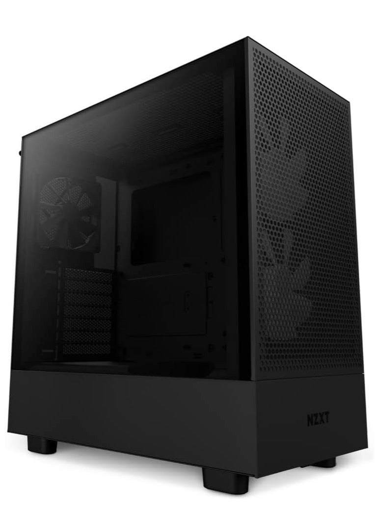 NZXT H5 Flow RGB Compact Mid-Tower Airflow Case - Black | CC-H51FB-R1