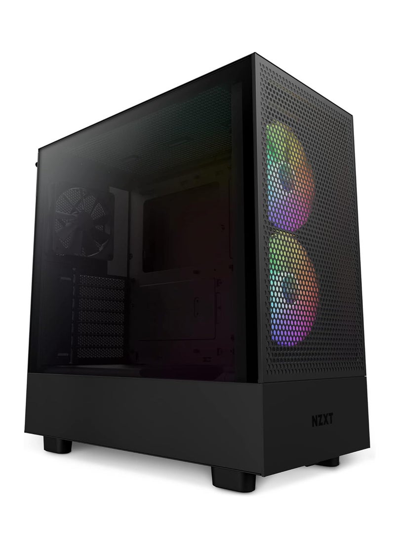 NZXT H5 Flow RGB Compact Mid-Tower Airflow Case - Black | CC-H51FB-R1