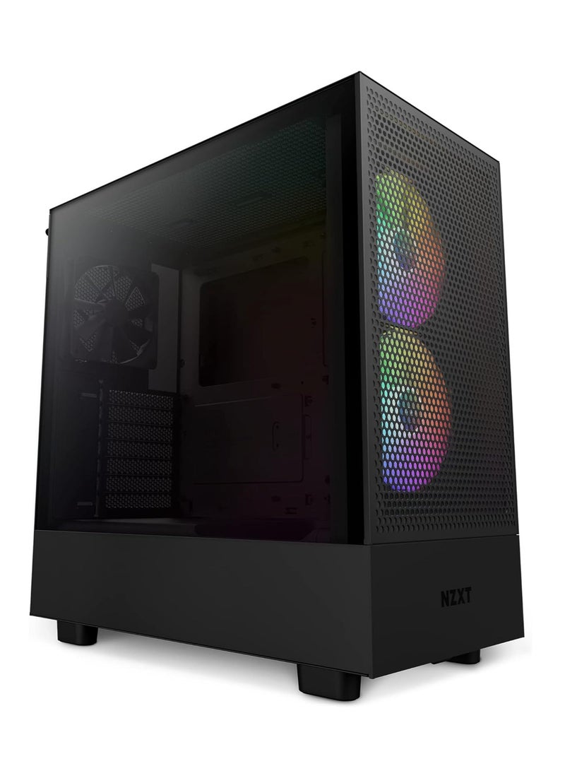 NZXT H5 Flow RGB Compact Mid-Tower Airflow Case - Black | CC-H51FB-R1