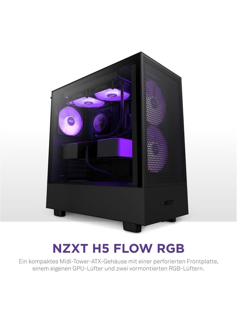 NZXT H5 Flow RGB Compact Mid-Tower Airflow Case - Black | CC-H51FB-R1