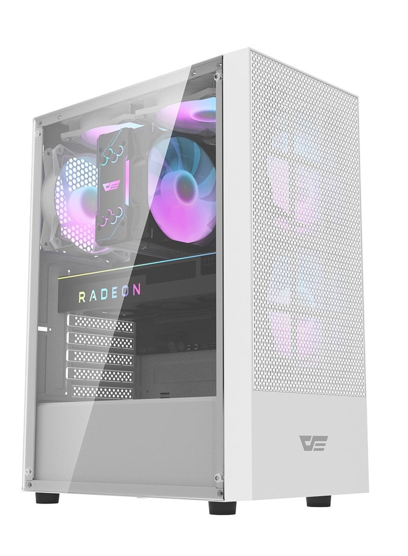 Darkflash A290  ATX / M-ATX/ ITX Gaming PC Case With Pre-Installed 3 ARGB Fan, USB 3.0 For High-Speed Data Transmission, Tempered Glass Side Panel | Industrial Style Front Panel Computer Case