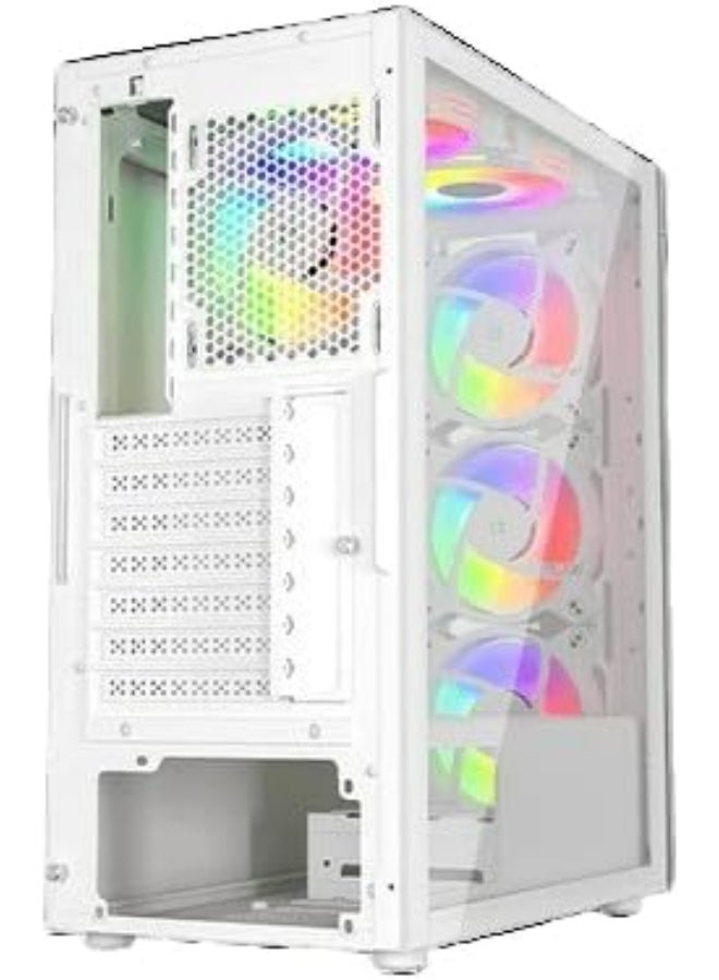 Manic Shooter-03 ARGB ATX Mid Tower Gaming Computer Case (TM350-18-W) White