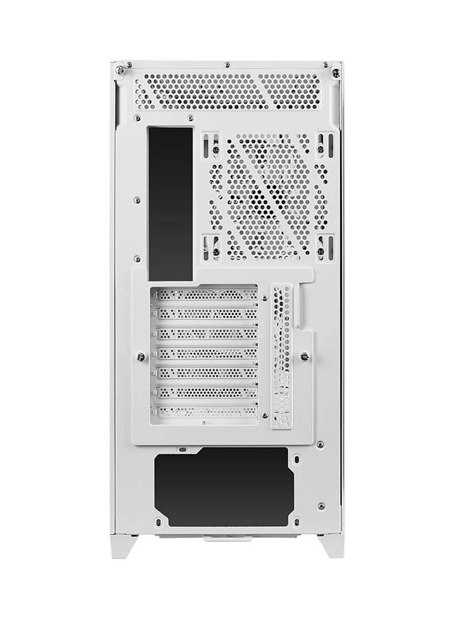 MPG GUNGNIR 300R Airflow White Mid-Tower Gaming PC Case with Mesh Front Panel and RGB Lighting - ATX Motherboard Compatibility, Tempered Glass Side Panel, Pre-Installed Fans White