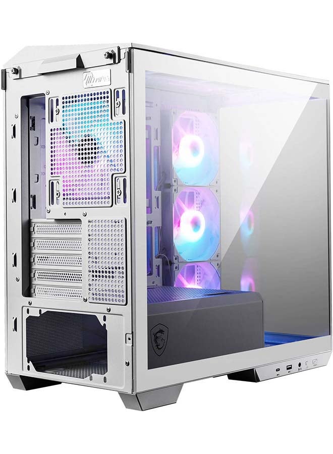 MAG PANO M100R PZ Micro ATX Gaming Case, 270° Pano Temp Glass Panel, 4* aRGB Fans & Up to 360mm AIO, 1x 2.5