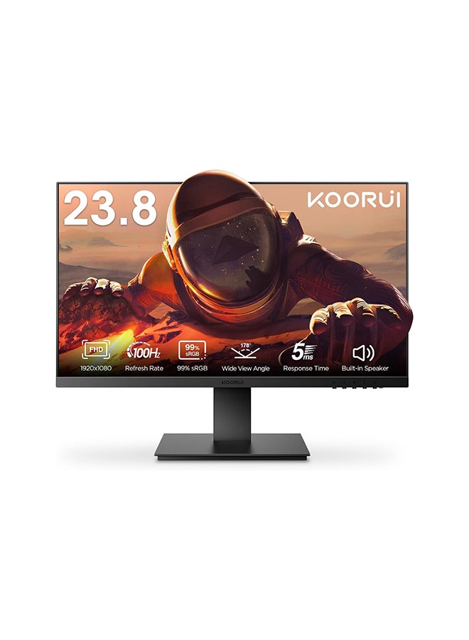 24-Inch Full HD IPS Monitor 1920 x 1080, 100Hz Refresh Rate, 5ms Response Time, sRGB 99% Color Gamut, 16.9 Screen Ratio, 16.7m Maximum Color, Built-in Speaker, Tilt Adjustable, VESA Compatible, HDMI and VGA, Eye Protection, Free-sync, G-sync Compatible | P02