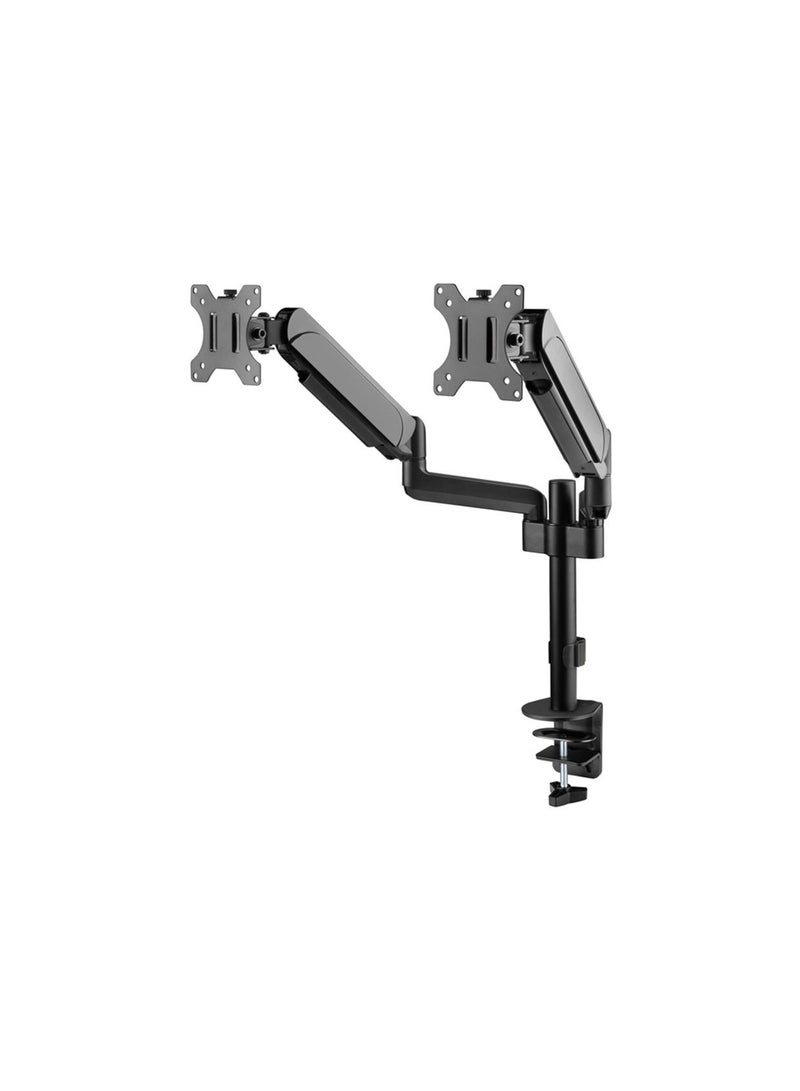 GAMEON Pole-Mounted Gas Spring Dual Monitor Arm, Stand And Mount For Gaming And Office Use, 17