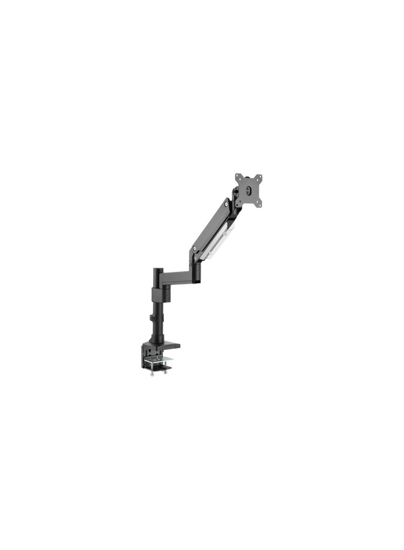 GAMEON Pole-Mounted Aluminum Heavy-Duty Gas Spring Single Monitor Arm, Stand And Mount For Gaming And Office Use, 17