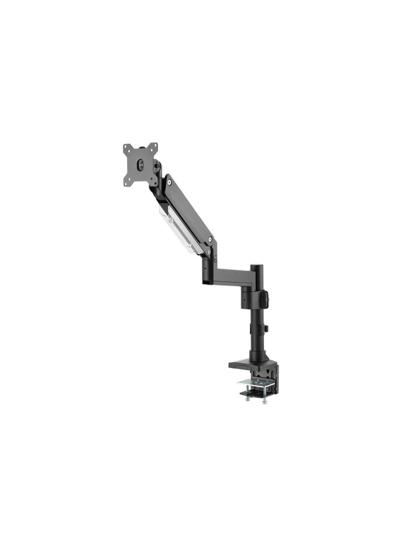 GAMEON Pole-Mounted Aluminum Heavy-Duty Gas Spring Single Monitor Arm, Stand And Mount For Gaming And Office Use, 17