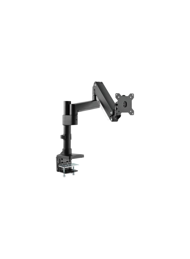 GAMEON Pole-Mounted Aluminum Heavy-Duty Gas Spring Single Monitor Arm, Stand And Mount For Gaming And Office Use, 17
