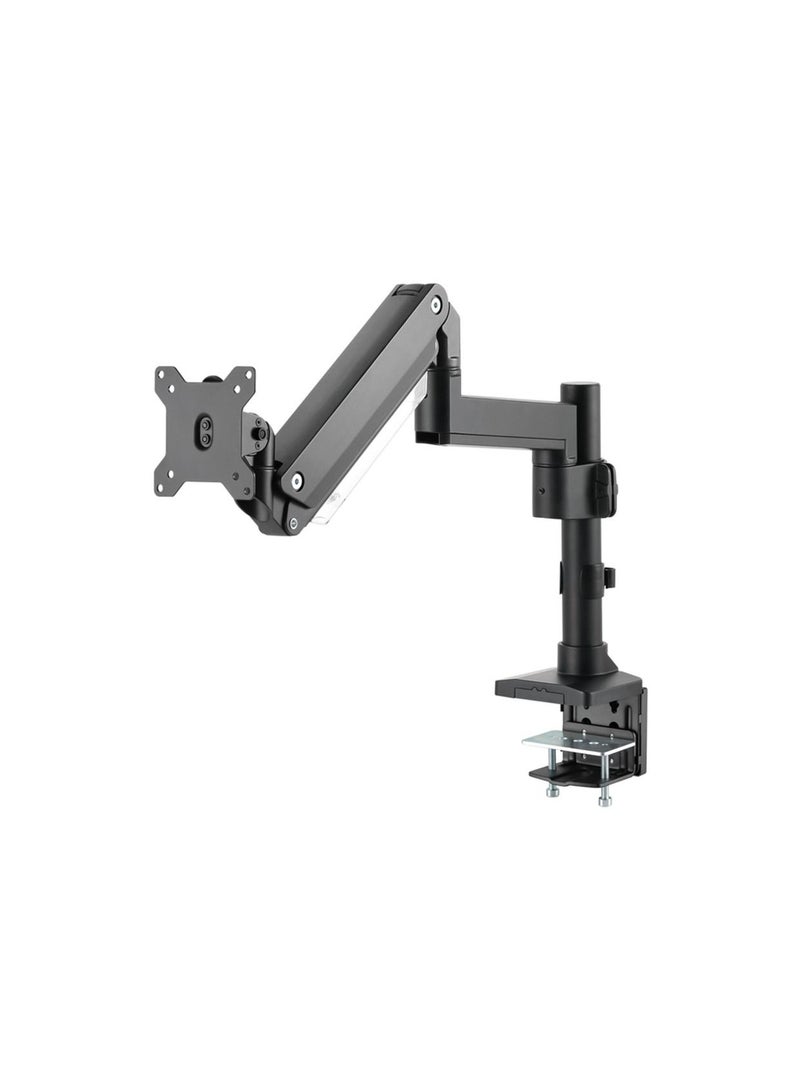 GAMEON Pole-Mounted Aluminum Heavy-Duty Gas Spring Single Monitor Arm, Stand And Mount For Gaming And Office Use, 17