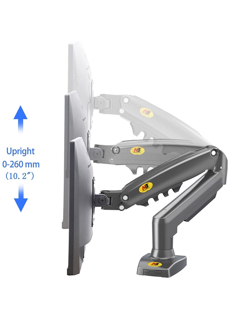 Monitor Arm Desk Mount with Gas Spring and Full Motion Articulating Height Adjustable Fits 17 21 22 23 24 27 30 Inch VESA Computer Screen