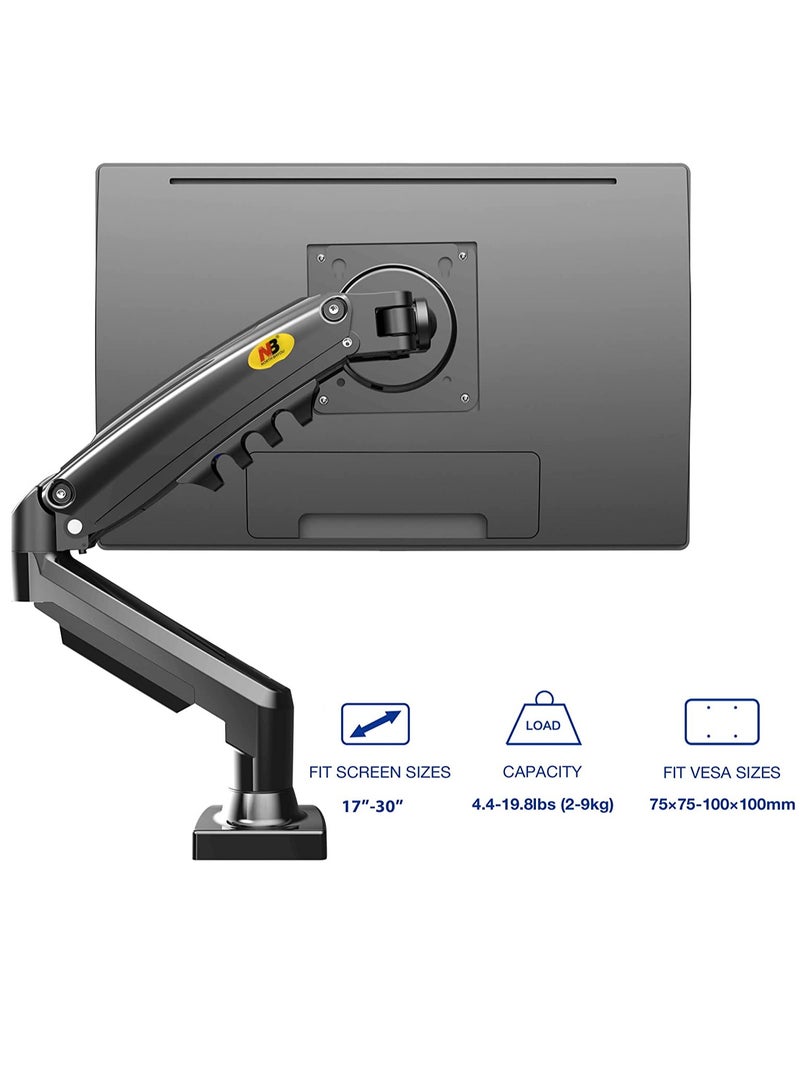 Monitor Arm Desk Mount with Gas Spring and Full Motion Articulating Height Adjustable Fits 17 21 22 23 24 27 30 Inch VESA Computer Screen