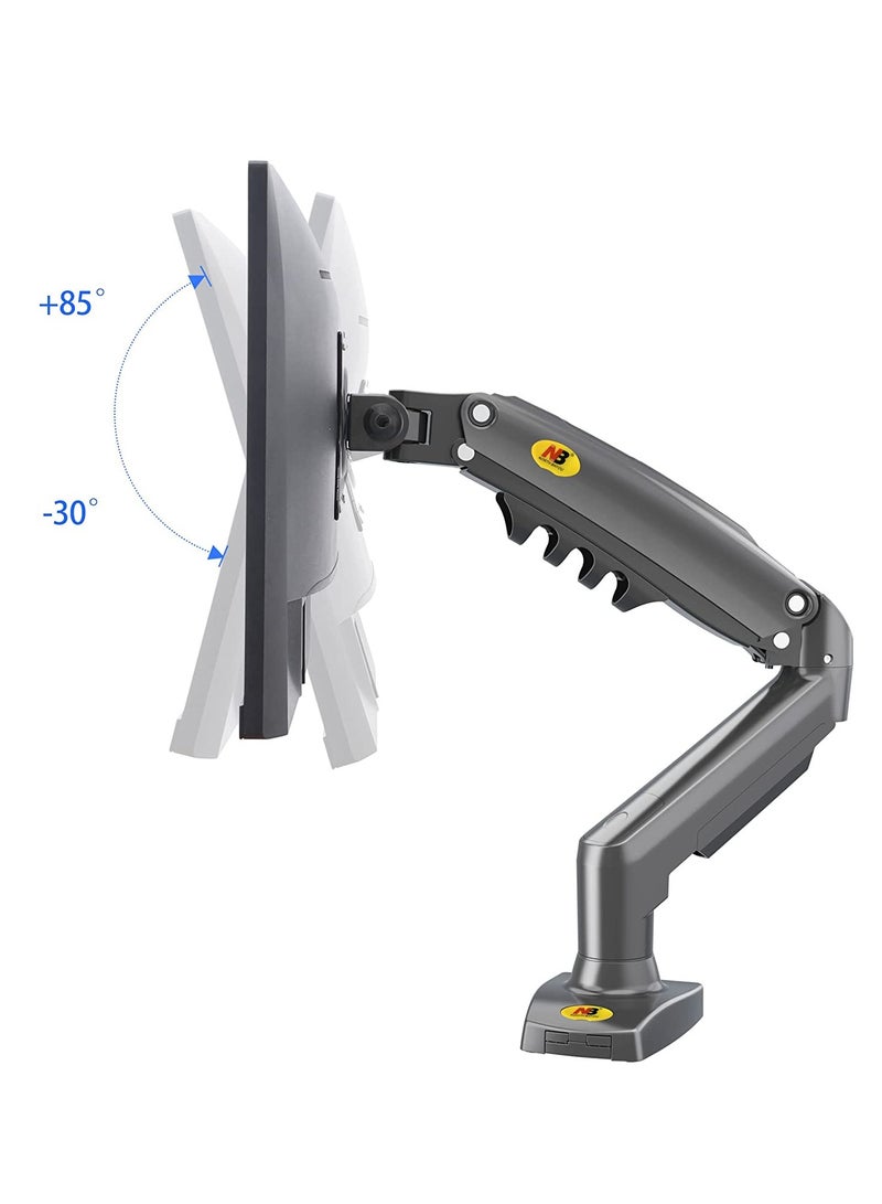 Monitor Arm Desk Mount with Gas Spring and Full Motion Articulating Height Adjustable Fits 17 21 22 23 24 27 30 Inch VESA Computer Screen