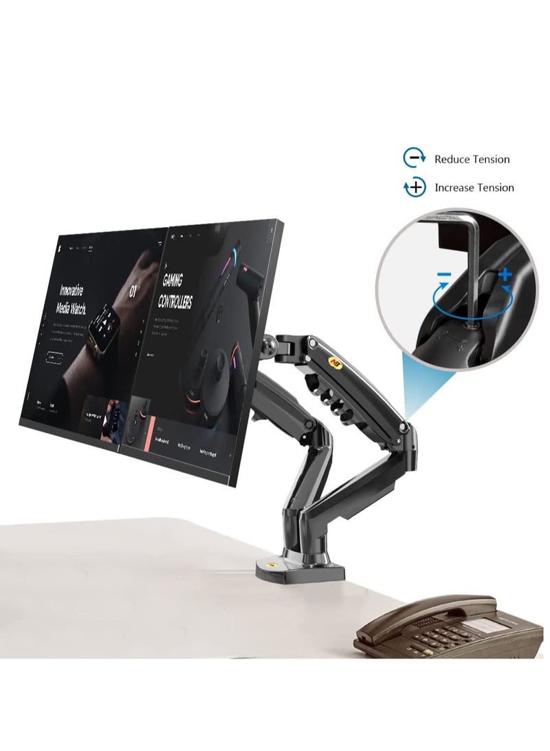 Dual Monitor Desk Mount Stand Full Motion Swivel Computer Monitor Arm for Two Screens 17-27 Inch with 2~9kgs Load Capacity for Each Display F160