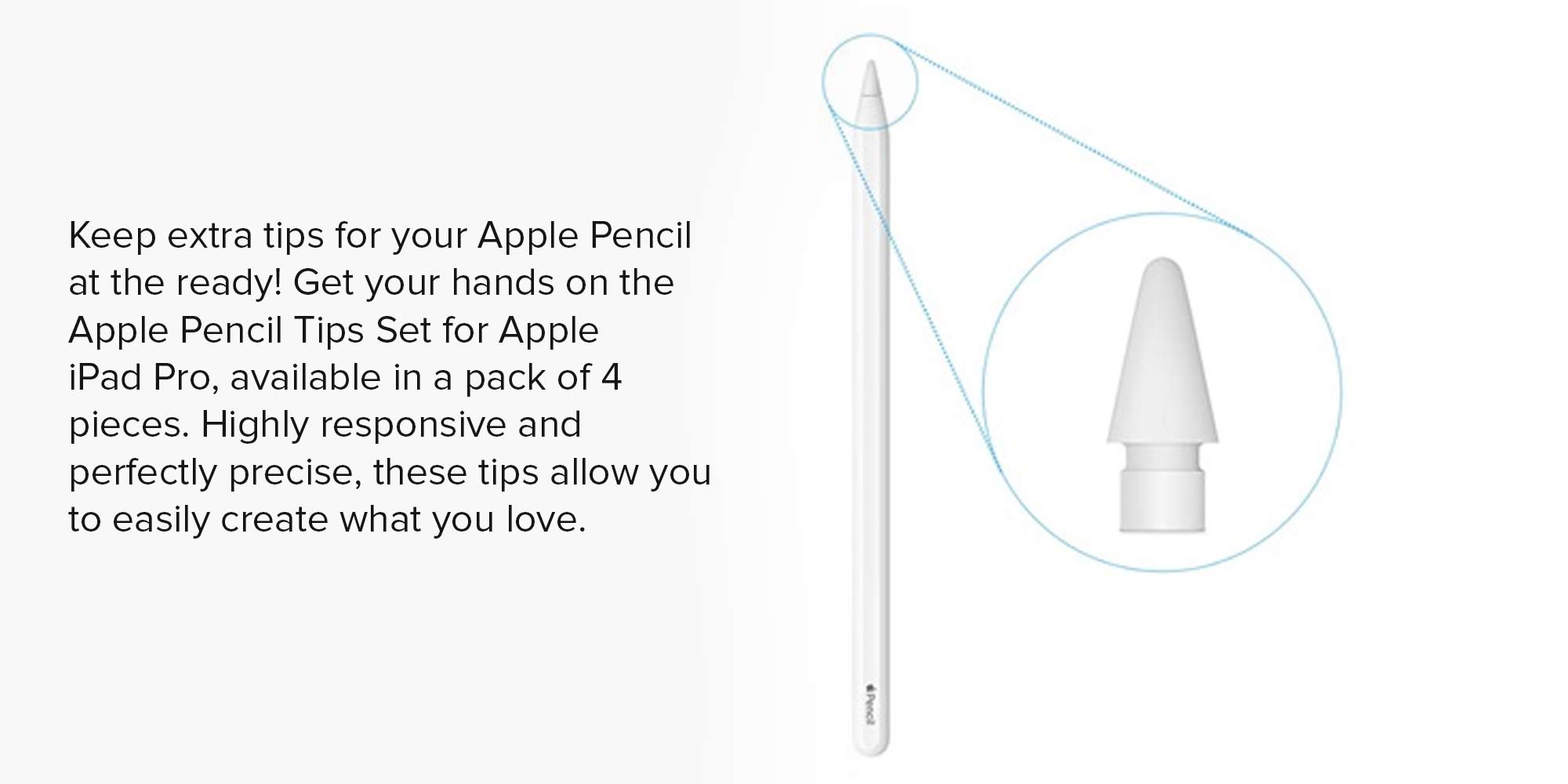 Apple Pencil Tips - 4 pack White