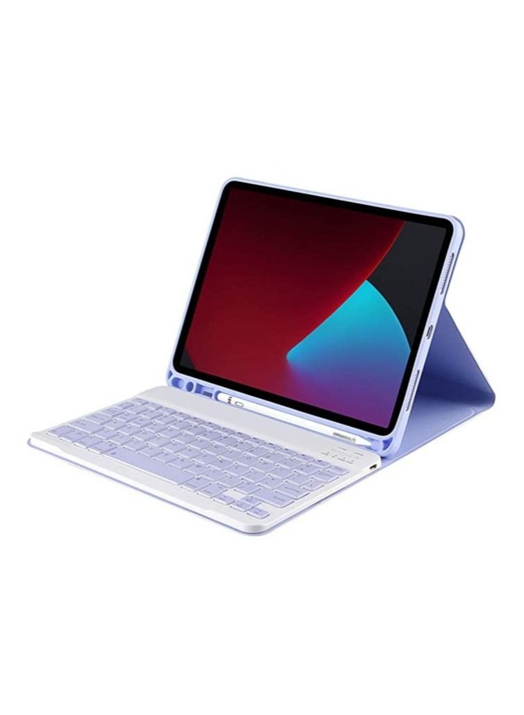 Arabic and English Keyboard Case for iPad Air 5th Gen 2022/iPad Air 4th Gen 2020 10.9 Inch/iPad Pro 11 inch(2022/2021/2020/2018)/iPad  Air 6th Gen M2 2024, Detachable Wireless Keyboard Pencil Holder Slim Leather Smart Cover with Mouse