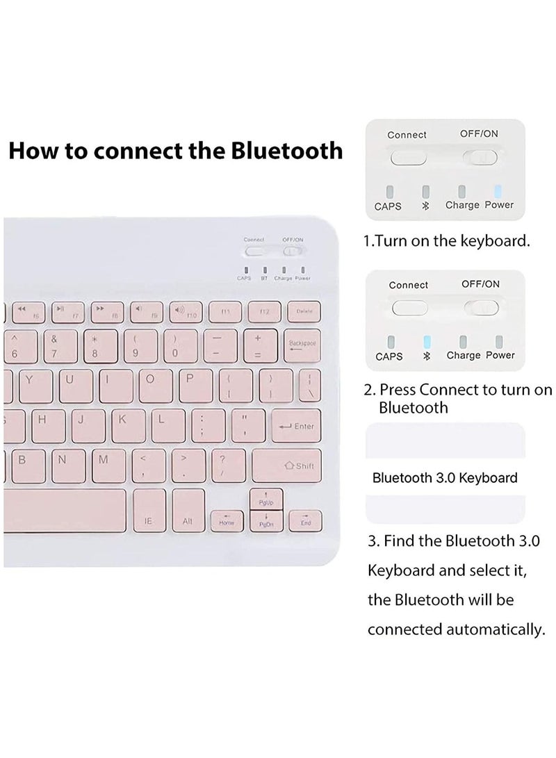 Arabic and English Keyboard Case for iPad Air 5th Gen 2022/iPad Air 4th Gen 2020 10.9 Inch/iPad Pro 11 inch(2022/2021/2020/2018)/iPad  Air 6th Gen M2 2024, Detachable Wireless Keyboard Pencil Holder Slim Leather Smart Cover with Mouse