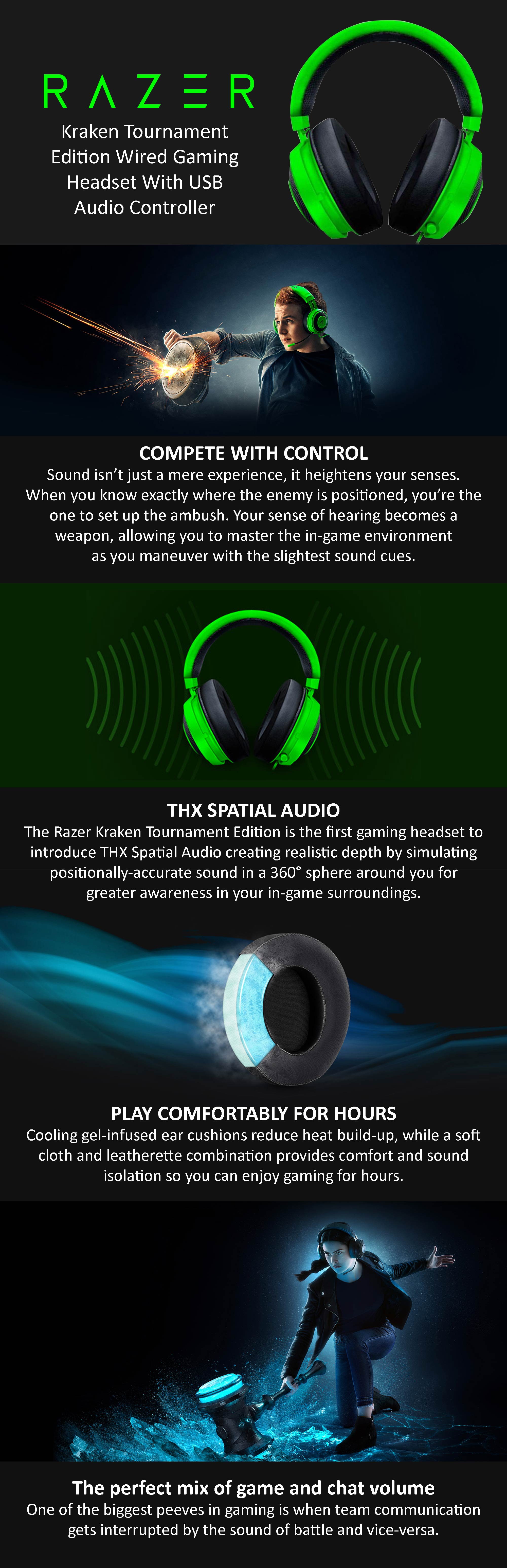 Kraken Gaming Headset: Lightweight Aluminum Frame, Retractable Noise Isolating Microphone, For PC, PS4, PS5, Switch, Xbox One, Xbox Series X & S And Mobile With 3.5 mm Audio Jack