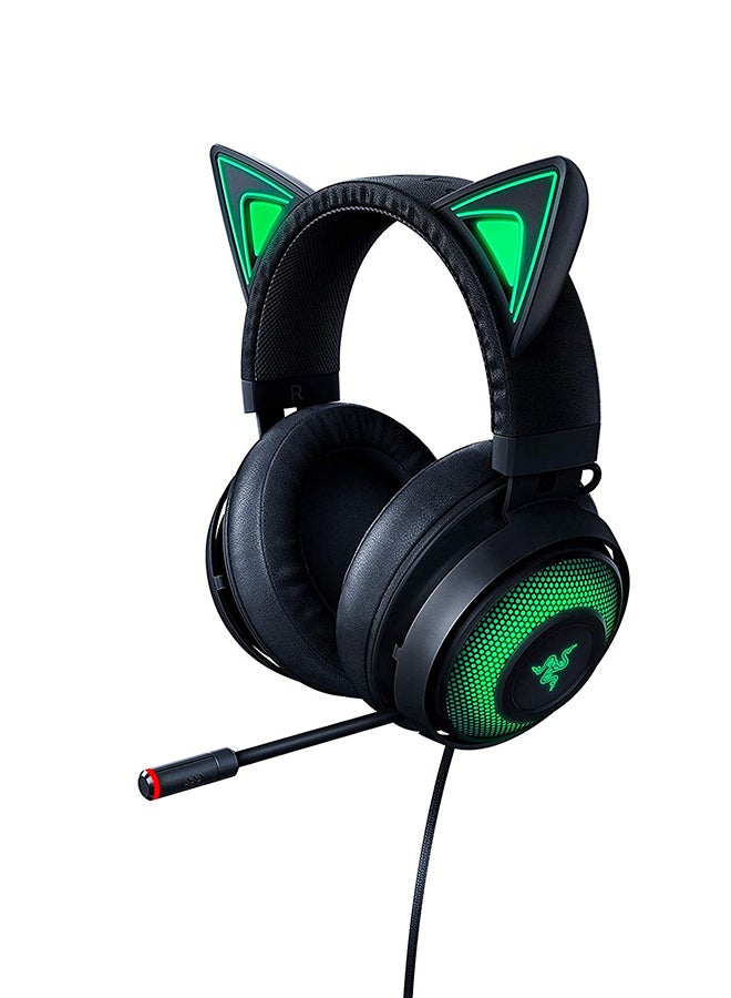 Kraken Kitty RGB USB Gaming Headset - THX 7.1 Spatial Surround Sound, Chroma RGB Lighting, Retractable Active Noise Cancelling Mic, Lightweight Aluminum Frame for PC - Classic