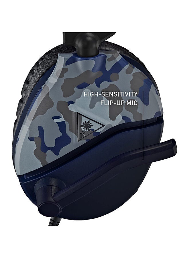 Turtle Beach Recon 70 Blue Camo Gaming Headset - FLIP-UP To Mute Microphone - Lightweight Comfort - for PlayStation 5, PS4 Pro & PS4, Xbox One & Xbox Series X|S, Nintendo Switch, and Mobile