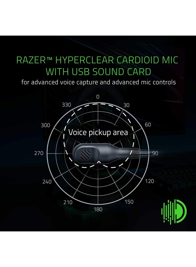 Razer BlackShark V2 Gaming Headset, THX 7.1 Spatial Surround Sound, 50mm Drivers, Detachable Mic, PC, PS4, Nintendo Switch, 3.5 mm Headphone Jack & USB DAC - Classic Black