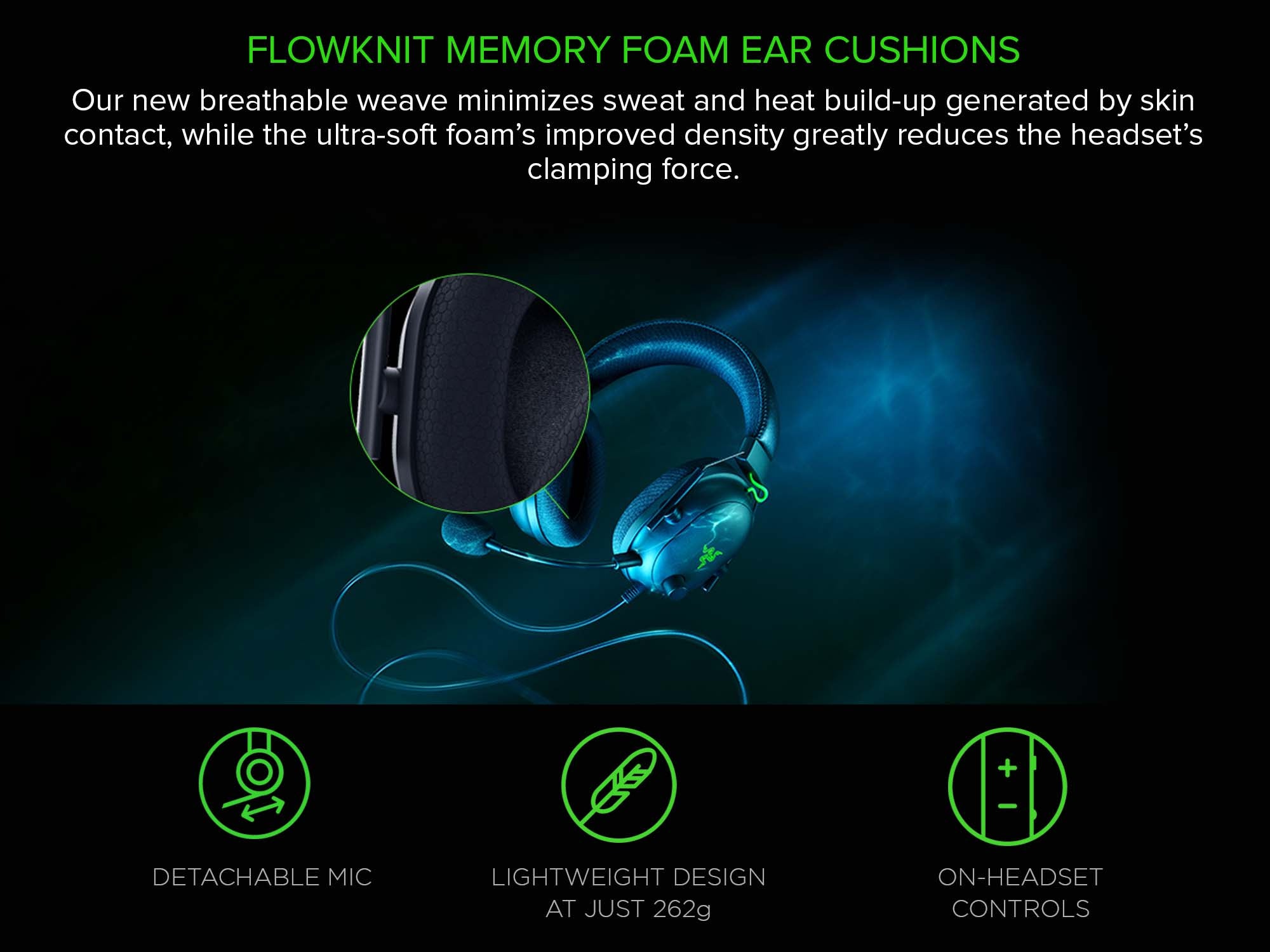 Razer BlackShark V2 Gaming Headset, THX 7.1 Spatial Surround Sound, 50mm Drivers, Detachable Mic, PC, PS4, Nintendo Switch, 3.5 mm Headphone Jack & USB DAC - Classic Black