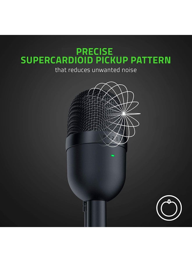 Razer Seiren Mini Ultra Compact Condenser Microphone, Ultra-Precise Supercardioid Pickup Pattern, Professional Recording Quality, Ultra-Compact Build, Shock Resistant -  Black