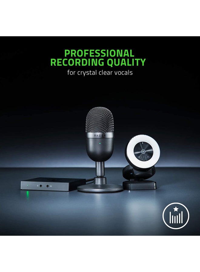 Razer Seiren Mini Ultra Compact Condenser Microphone, Ultra-Precise Supercardioid Pickup Pattern, Professional Recording Quality, Ultra-Compact Build, Shock Resistant -  Black