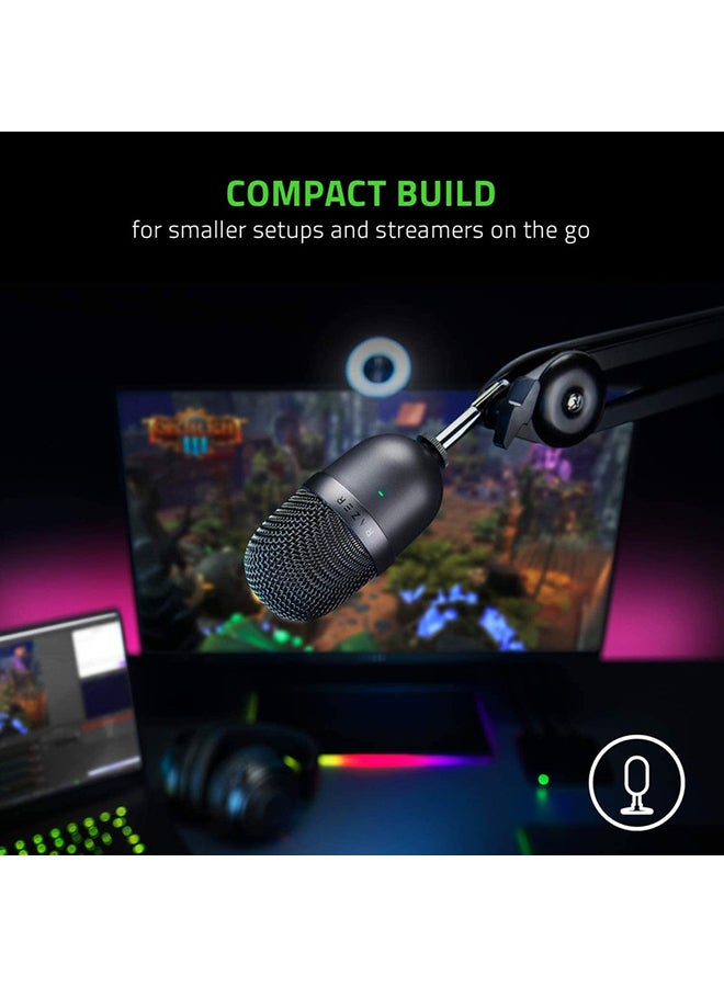 Razer Seiren Mini Ultra Compact Condenser Microphone, Ultra-Precise Supercardioid Pickup Pattern, Professional Recording Quality, Ultra-Compact Build, Shock Resistant -  Black