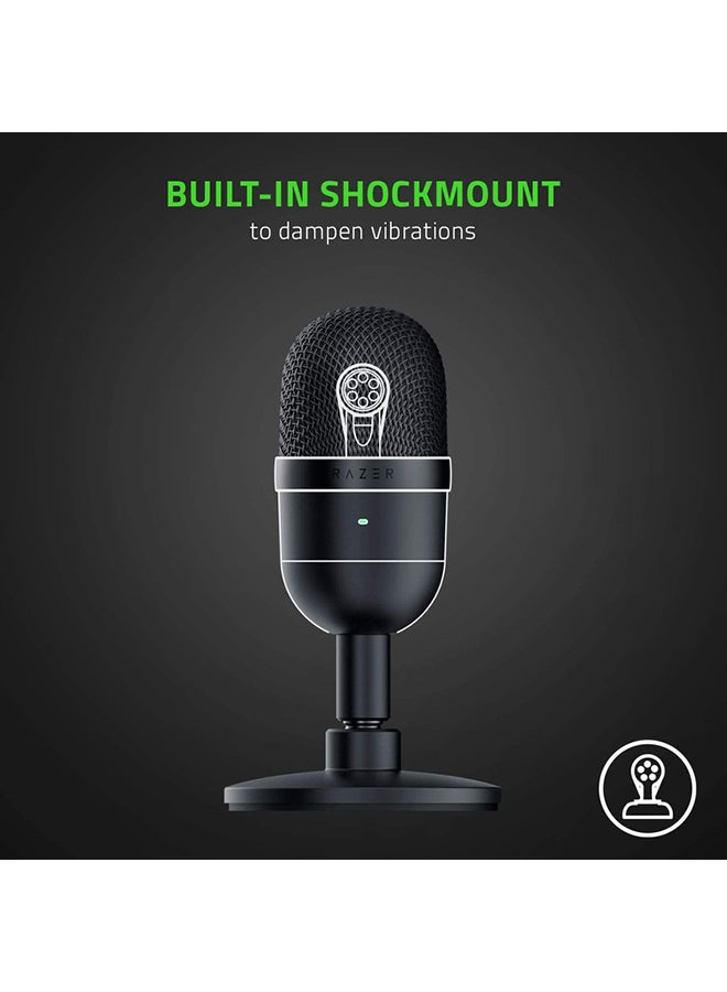 Razer Seiren Mini Ultra Compact Condenser Microphone, Ultra-Precise Supercardioid Pickup Pattern, Professional Recording Quality, Ultra-Compact Build, Shock Resistant -  Black