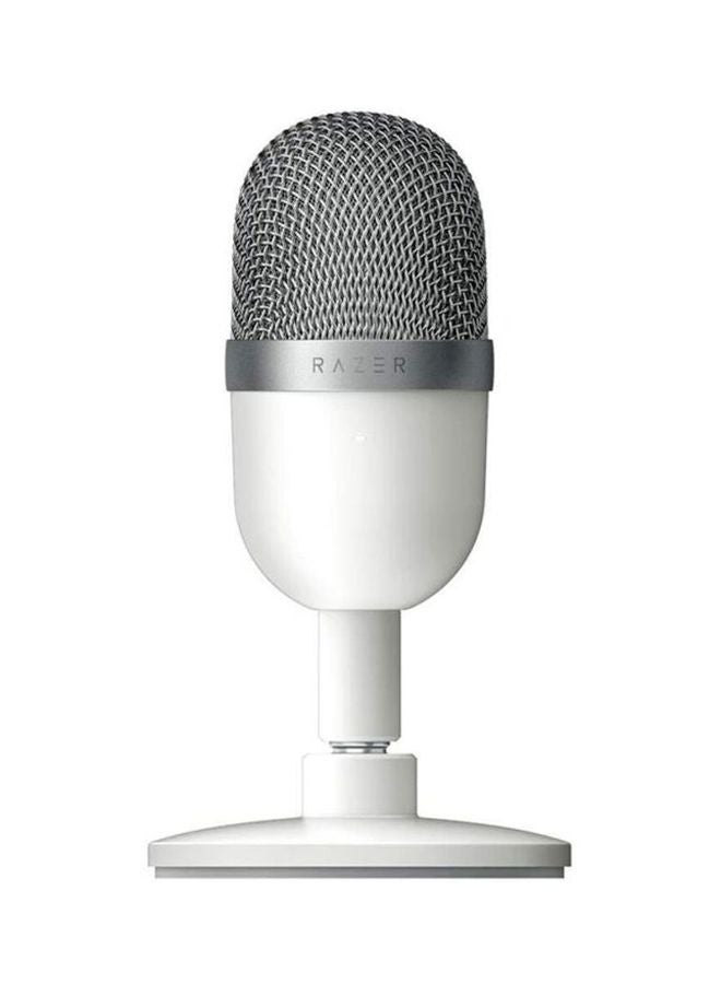 Seiren Mini USB Condenser Microphone: Professional Recording Quality, Precise Supercardioid Pickup Pattern, Tilting Stand, Shock Resistant, For Streaming and Gaming on PC - Mercury White