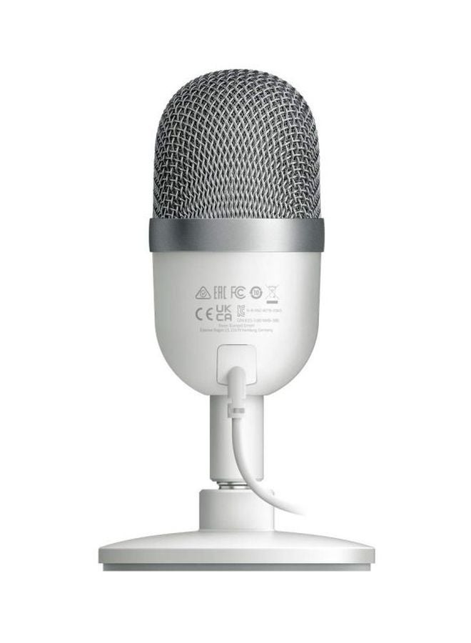 Seiren Mini USB Condenser Microphone: Professional Recording Quality, Precise Supercardioid Pickup Pattern, Tilting Stand, Shock Resistant, For Streaming and Gaming on PC - Mercury White