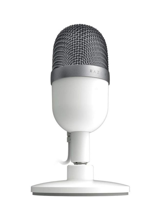 Seiren Mini USB Condenser Microphone: Professional Recording Quality, Precise Supercardioid Pickup Pattern, Tilting Stand, Shock Resistant, For Streaming and Gaming on PC - Mercury White