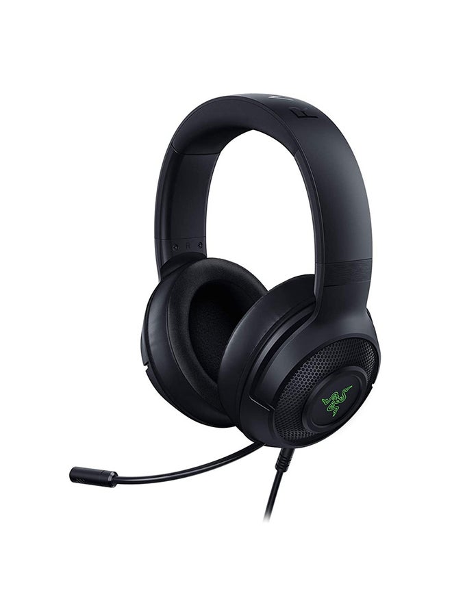 Razer Kraken V3 X Gaming Headset, 7.1 Surround Sound, Triforce 40mm Drivers, HyperClear Bendable Cardioid Mic, Chroma RGB Lighting, PC - Classic Black