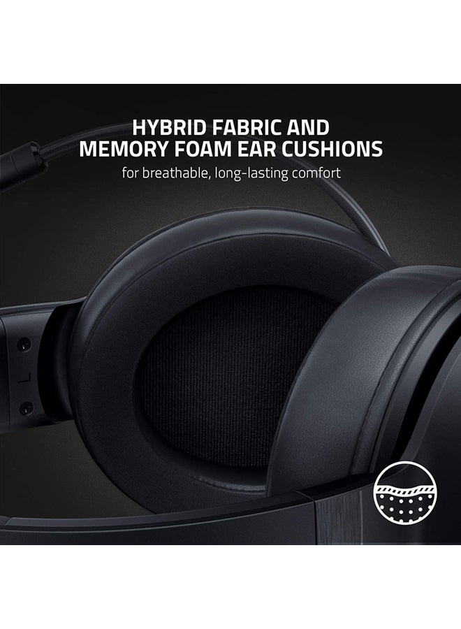 Razer Kraken V3 X Gaming Headset, 7.1 Surround Sound, Triforce 40mm Drivers, HyperClear Bendable Cardioid Mic, Chroma RGB Lighting, PC - Classic Black