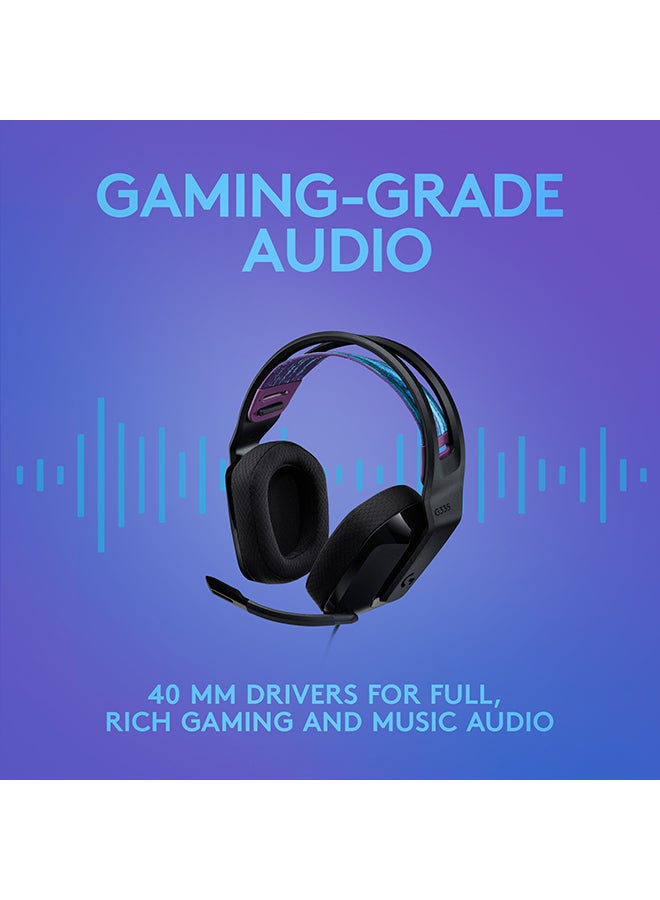 G335 Wired Gaming Headset With Flip to Mute Microphone, 3.5mm Audio Jack, Memory Foam Earpads, Lightweight, Compatible with PC, PlayStation, Xbox