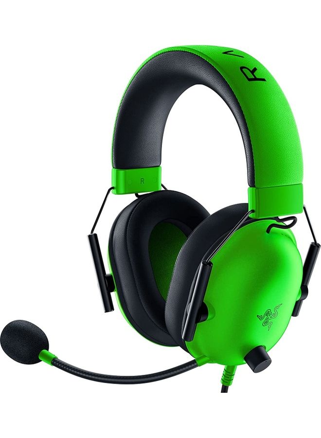 Blackshark V2 X Gaming Headset: 7.1 Surround Sound 50mm Drivers Memory Foam Cushion For Pc, Ps4, Ps5, Switch, Xbox One, Xbox Series X & S, Mobile 3.5mm Audio Jack Green, Standard