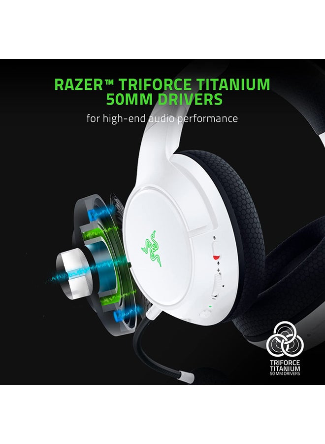 Razer Kaira Pro Wireless Gaming Headset For Xbox Series X|S, Xbox One, Triforce Titanium 50Mm Drivers, Supercardioid Mic, Dedicated Mobile Mic, Bluetooth 5.0 - White