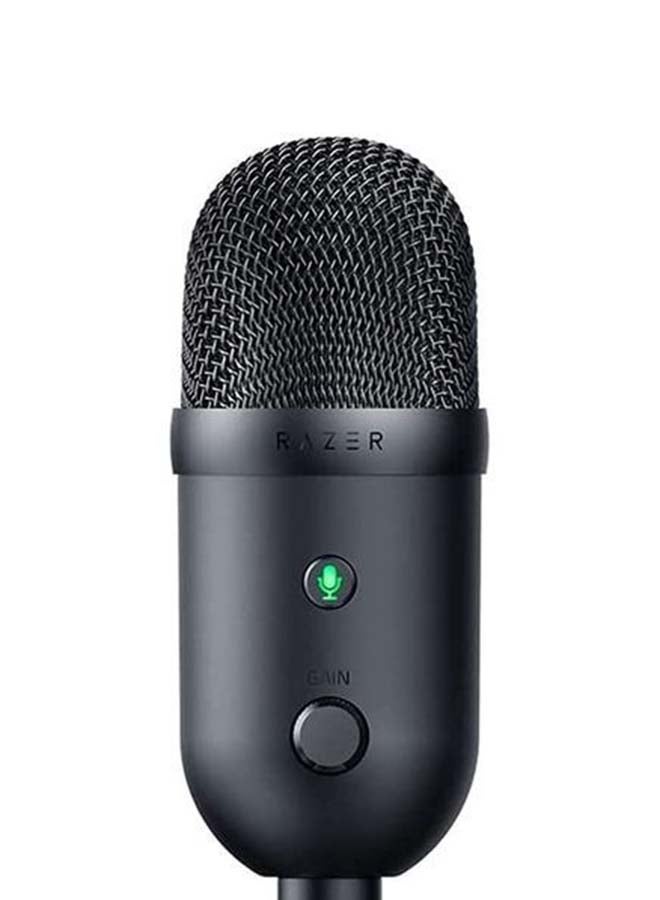 Razer Seiren V2 X USB Condenser Microphone for Streaming and Gaming on PC, Supercardioid Pickup Pattern, Integrated Digital Limiter, Mic Monitoring and Gain Control, Built-in Shock Absorber - Black